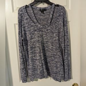 Navy Sweater with Unique Neck Cut Out